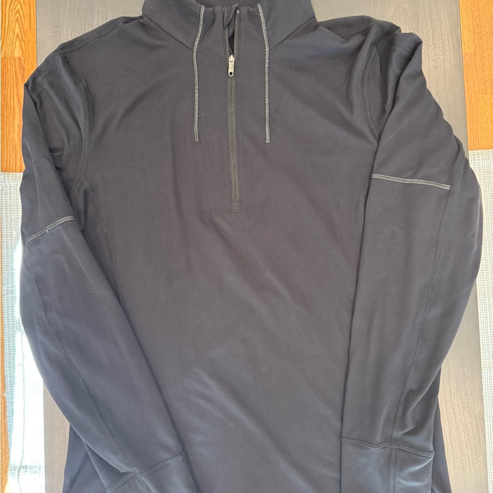 Lululemon Quarter 1/4 Zip Men S Black Pullover Long Sleeve Shirt